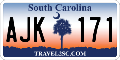 SC license plate AJK171