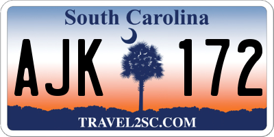SC license plate AJK172