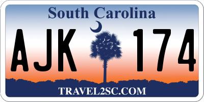 SC license plate AJK174