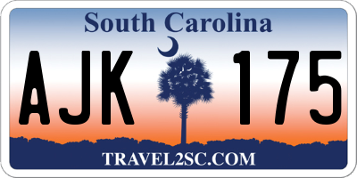SC license plate AJK175