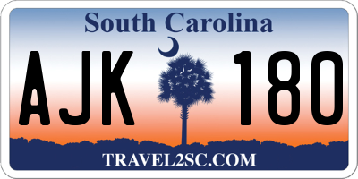 SC license plate AJK180