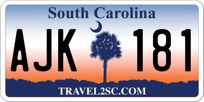 SC license plate AJK181