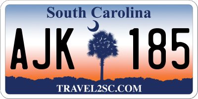 SC license plate AJK185