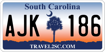 SC license plate AJK186