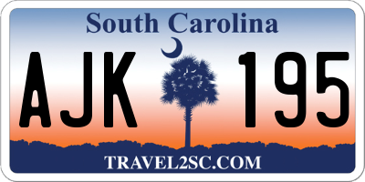 SC license plate AJK195