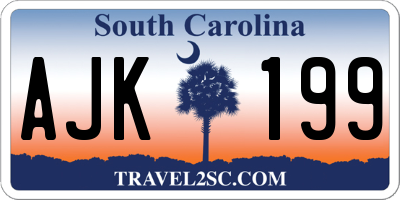 SC license plate AJK199