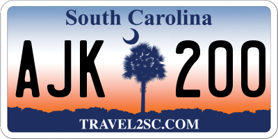 SC license plate AJK200