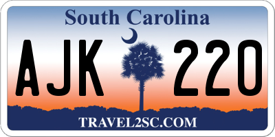 SC license plate AJK220