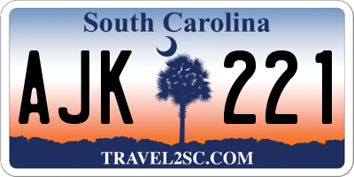 SC license plate AJK221