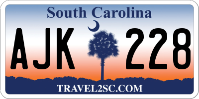SC license plate AJK228