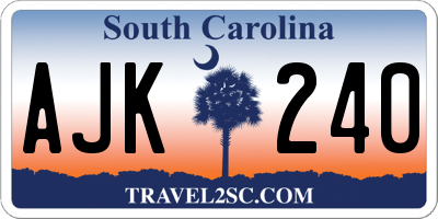 SC license plate AJK240