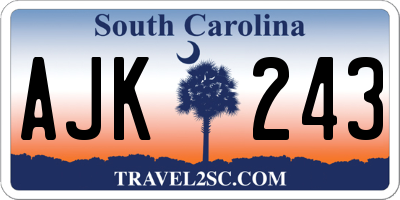 SC license plate AJK243