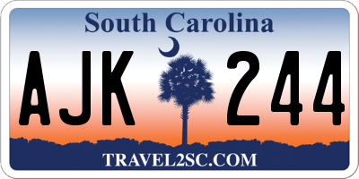 SC license plate AJK244