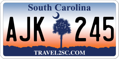 SC license plate AJK245