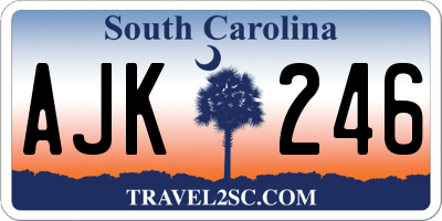 SC license plate AJK246