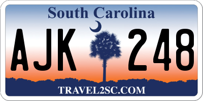 SC license plate AJK248
