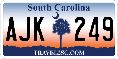 SC license plate AJK249
