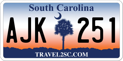 SC license plate AJK251