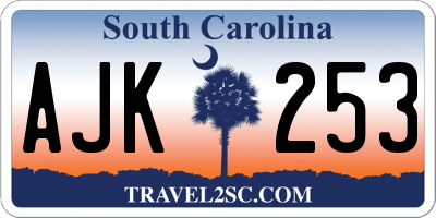SC license plate AJK253