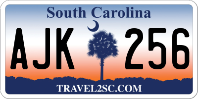 SC license plate AJK256