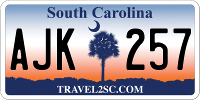 SC license plate AJK257