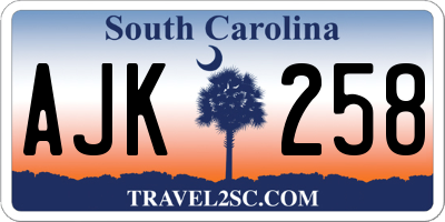 SC license plate AJK258