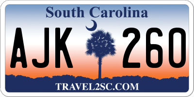 SC license plate AJK260