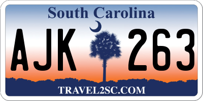 SC license plate AJK263
