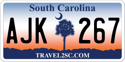 SC license plate AJK267