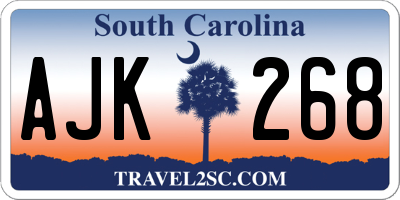SC license plate AJK268