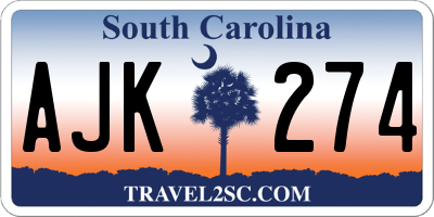 SC license plate AJK274