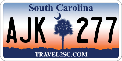 SC license plate AJK277