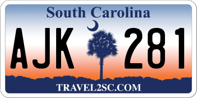 SC license plate AJK281