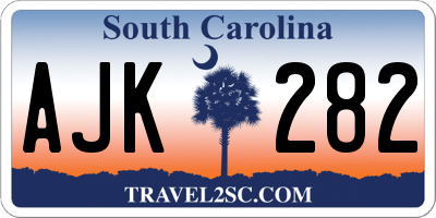 SC license plate AJK282