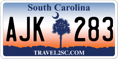 SC license plate AJK283
