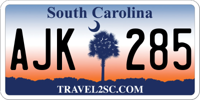 SC license plate AJK285