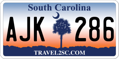 SC license plate AJK286