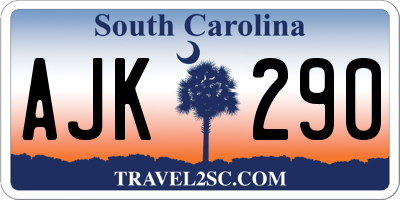 SC license plate AJK290