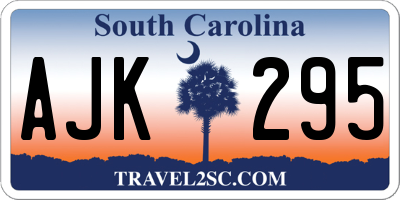 SC license plate AJK295