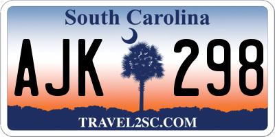 SC license plate AJK298