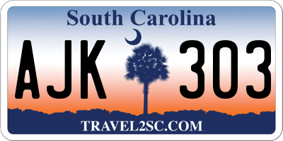 SC license plate AJK303