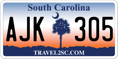 SC license plate AJK305