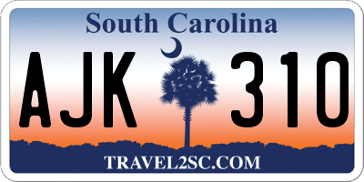 SC license plate AJK310