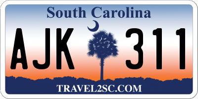 SC license plate AJK311