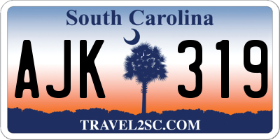 SC license plate AJK319