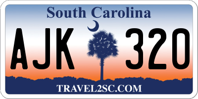 SC license plate AJK320