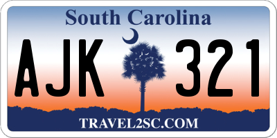 SC license plate AJK321