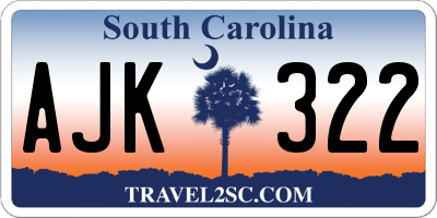 SC license plate AJK322