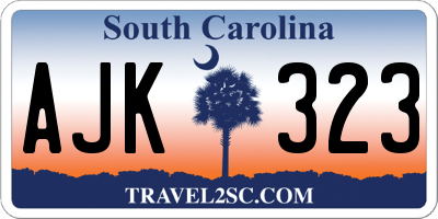 SC license plate AJK323