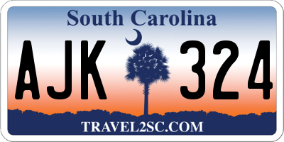SC license plate AJK324
